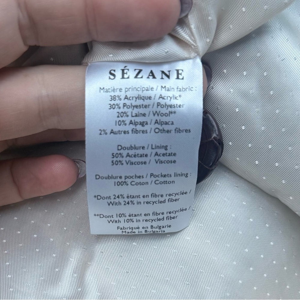 Sezane Leo Coat in Multicolor Stripes size FR 36, US 4 or Small - Picture 3 of 5